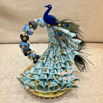 Peacock Money Platter – Premium Wedding Shagun & Money Gift