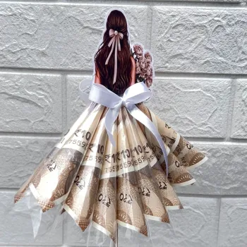 Double-Sided Money Bouquet Doll – 16 Notes | Rakhi Gift for Sister