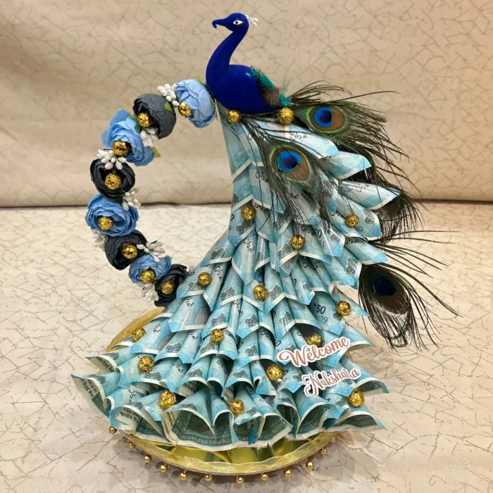 Peacock Money Platter – Premium Wedding Shagun & Money Gift