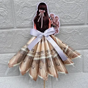Double-Sided Money Bouquet Doll – 16 Notes | Rakhi Gift for Sister