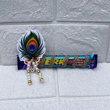 Krishna Chocolate Bansuri with Mor Pankh Janmashtami Gift