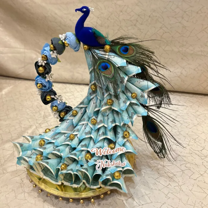 Peacock Money Platter – Premium Wedding Shagun & Money Gift